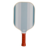 Front view of Heritage Pickle-ball 'Stripes' retro fiberglass pickleball paddle shown in the Blue colorway.
