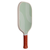 Side view of the Heritage Pickle-ball 'Waves' retro fiberglass pickleball paddle in green.