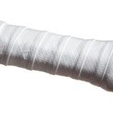 View of the White adidas overgrip shown on a paddle handle