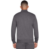 Back view of the Men's Skechers The Hoodless Hoodie GO WALK Everywhere Jacket  in the color Heather Charcoal