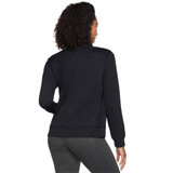 Back view of Women's Skechers The Hoodless Hoodie GO WALK Everywhere Jacket in the color Bold Black.