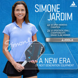 "A New Era" infographic featuring Simone Jardim Hyperion C2 CFS 14 Pickleball Paddle.