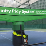 Close up view of the OnCourt OffCourt Infinity Play System Multi -Twist Mini Ball Machine