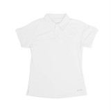 Front view of the Women's erne The Aspen Performance Polo in the color White.