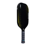 Angled side view of the black and yellow Diadem A52 Carbon Fiber Paddle