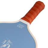 Close up view of the face and throat of the Pickleball Central drop. Coastal carbon fiber pickleball paddle.