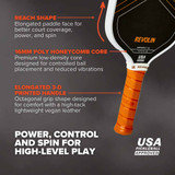 REVOLIN Revo PRO Reach Control LavaFLX Pickleball Paddle - Infographic