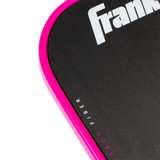 Close up view of the Franklin FS Tour Tempo 16mm Carbon Fiber Pickleball Paddle's face and edge guard