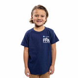 Front view of the PPA Tour Unisex Youth T-Shirt in the color Navy.