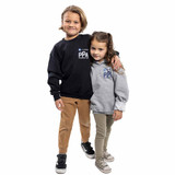 View of young models wearing PPA Sweatshirt (Left: Boy wearing Black PPA Tour Youth Crew Neck Sweatshirt. Right: Girl wearing Grey PPA Tour Youth Hoodie).