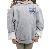 Close-up view of the Unisex Youth PPA Tour Hoodie in the color Athletic Heather.