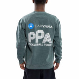Back view of the Unisex PPA Tour Crew Neck Sweatshirt in the color Blue Spruce.