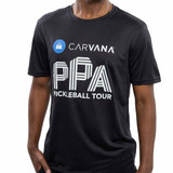 Close-up of the Men's PPA Tour Performance Echo Tee in the color Black.