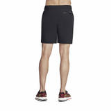 Back view of the Skechers Go STRETCH Ultra 7" Shorts in the color Bold Black.