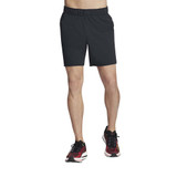 Front view of the Skechers Go STRETCH Ultra 7" Shorts in the color Bold Black.