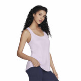 Side view of the Skechers GO DRI SWIFT Tank Top in the color Orchid Bloom.