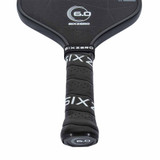 Throat and handle view of the Six Zero Double Black Diamond Control 14mm Pickleball Paddle