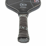 Throat and handle view of the Six Zero Black Diamond Power Pickleball Paddle