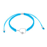 View of the Born to Rally Pickleball Paddle Adjustable Rope Bracelet in the color Blue.