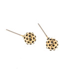 View of the Gold Born to Rally Pickleball Stud Earrings.