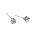 View of the Silver Born to Rally Pickleball Stud Earrings.