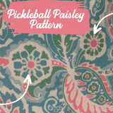 Born to Rally Born to Rally Pickleball Bag Pattern Close-up infographic highlighting the "pickleball paisley pattern"