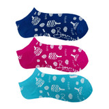 View of all three color options for the Born to Rally Born to Rally Pickleball Socks (Navy, Pink, Turquoise)