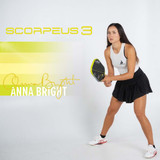 Pickleball pro Anna Bright with her Scorpeus Gen 3 14mm Pickleball Paddle