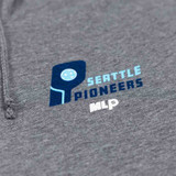 Close-up view of the MLP Seattle Pioneers Rowan Hoodie in the color Grey.