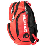 The GAMMA Pickleball Backpack features a large center compartment and several small zippered pockets.