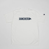 Front view of the Men's MLP Texas Ranchers Short Sleeve T-Shirt in the color White/