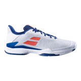 Babolat Jet Tere Men's Shoe in White/Estate Blue in sizes 6.5-13.