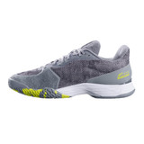 Babolat Jet Tere Men's Shoe in Grey/ Aero in sizes 6.5-13.  Side View