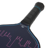 Focused view of paddle and handle of Diadem Icon Graphite Pickleball Paddle