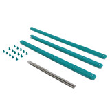Diadem Edge Guard Kit for the Icon Graphite Paddle consists of 3 long pieces and 15 pins to hold them in place. Available in teal, pink, black, red, or white color options.