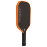 The side view of the Diadem Warrior Edge Carbon Fiber Pickleball Paddle in Orange.