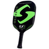The Gearbox GX5 Power Pickleball Paddle is available in green with a 7.8 ounce weight, or blue with an 8.5 ounce weight, and in two grip circumference options.