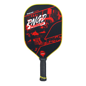 The Babolat RNGD Pickleball Paddle is called the Renegade by players, with polypropylene core and fiberglass face, choose from touch or power models in a youthful red-black-white color combination.