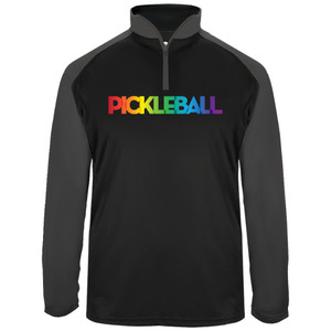 Men's Rainbow UV 1/4 Zip in Black