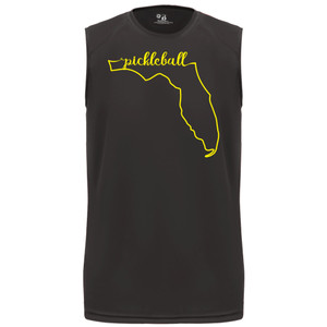 Men's Florida Pickleball Core Performance Sleeveless Shirt in Black