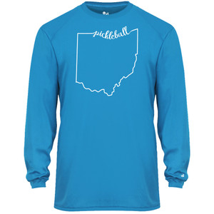 Men's Ohio Pickleball Core Performance Long-Sleeve Shirt in Electric Blue