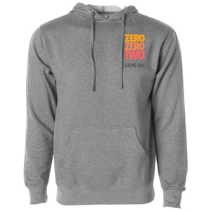 Unisex ZZT Orange Pro Hooded Sweatshirt on GunMetal Heather