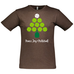 Men's Pickleball Holiday Cotton T-Shirt in Vintage Chocolate