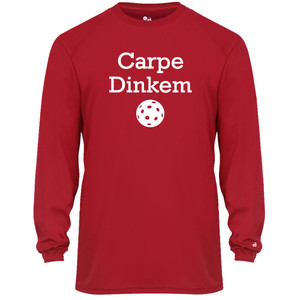 Men's Carpe Dinkem Core Performance Long-Sleeve Shirt in Red