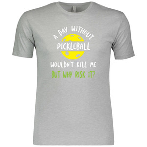 Men's A Day Without Pickleball Cotton T-Shirt in Vintage Heather