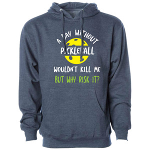 Unisex A Day Without Pickleball Hooded Sweatshirt in Navy Heather