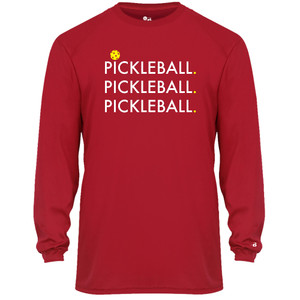 Men's Triple Pickleball Core Performance Long-Sleeve Shirt in Red