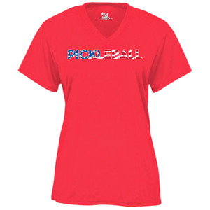 Women's Pickleball USA Core Performance T-Shirt in Hot Coral