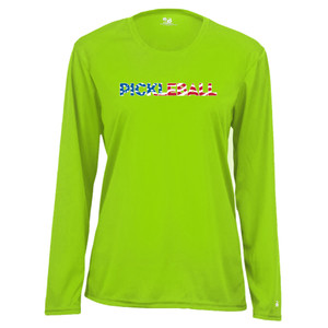 Women's Pickleball USA Core Performance Long-Sleeve Shirt in Lime