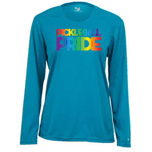 Women's Pickleball PRIDE Core Performance Long-Sleeve Shirt in Electric Blue